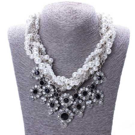 Gyöngysor strasszokkal csiszolt kövekkel. 00017-1ec