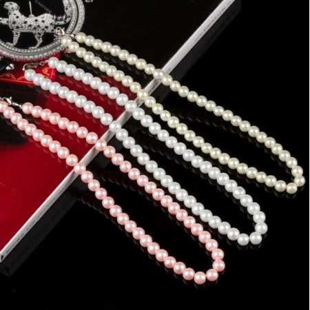 Gyöngy nyaklánc 43 cm. Rózsaszín 00021ec