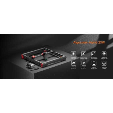 AlgoLaser Alpha lézergravírozó 22W optikai teljesítménnyel.
