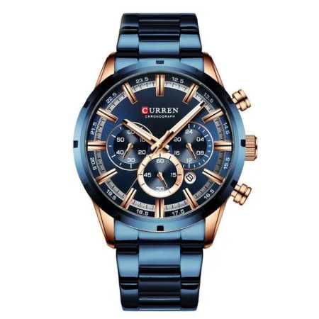Kék színű férfi karóra, kék számlappal, Chronograp 8355