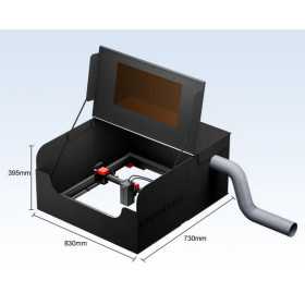 AlgoLaser lézergravírozó burkolat, levegő elszívással.