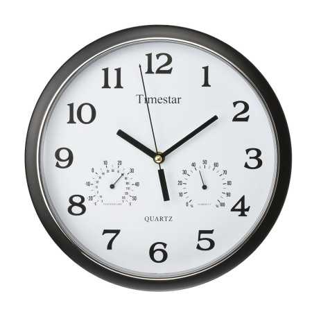 Falióra - Fekete keretes, fehér számlapos, barométeres. 30 cm TB