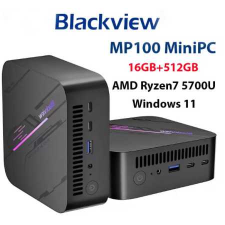 Blackview MP100 Mini PC – Ryzen 7, 16GB RAM, 512GB SSD