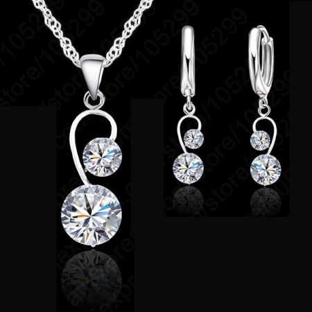 Nyaklánc, fülbevaló szett, csiszolt kövekkel. 00097ec