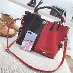 Piros, fekete, kék divatos női táska