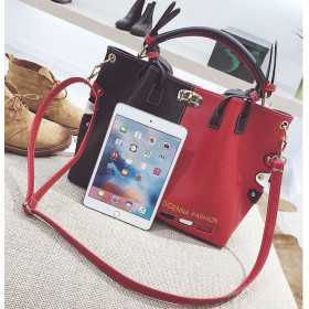 Piros, fekete, kék divatos női táska