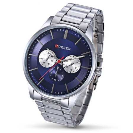 Curren M8282 elegáns férfi karóra, kék számlappal. 427oc