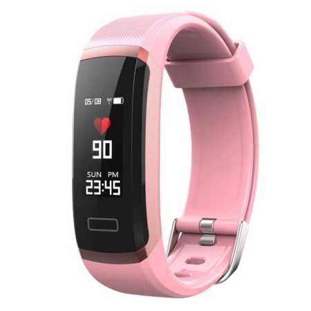 Bluetooth okosóra, pulzusmérővel. Rózsaszín. 440oc