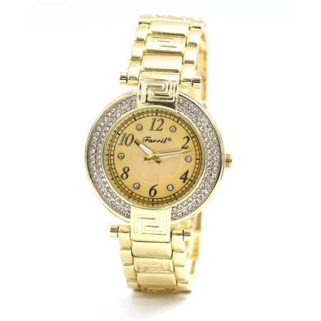 Arany színű strasszos női karóra arany számlappal. 377-1oc