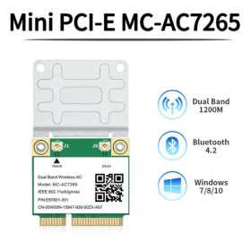 PCI Express wifi notebook adapter 802.11a/b/g/n/ac, Bluetooth 4.2