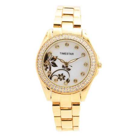 Arany színű, fehér számlapos női karóra. 547oc