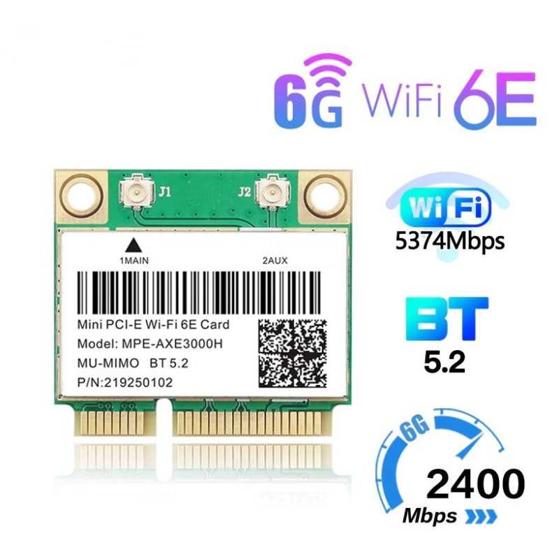 Wifi 6, Mini PCI-E, Wireless notebook, laptop adapter, Bluetooth 5.2